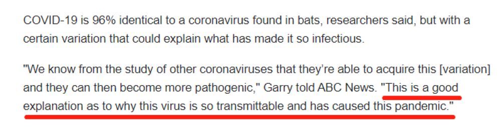 美医学专家：新冠病毒起源于华南海鲜市场是错误观点